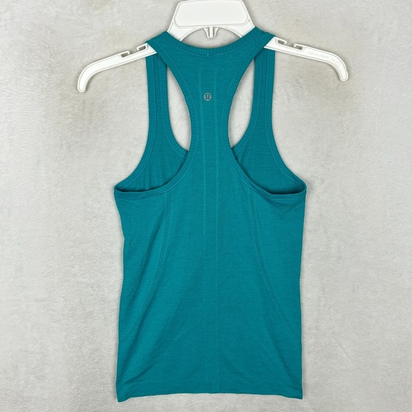 Lululemon Tank Top Shirt Womens 4 Green Turquoise Racerback Gym Training Yoga - Picture 6 of 9